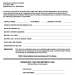 SCDMV Form 416. Notice of Vehicle Sold