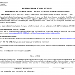 Form SSA-2853-OP4. Message From Social Security - 10 Weeks