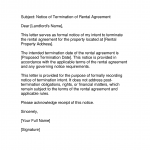 Termination of Rental Agreement Letter by Tenant