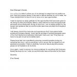 Touching Resignation Letter example
