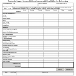 TX HHS Form 4119. Residential  Support Services (RSS) and Supervised Living (SL) Service Delivery Log