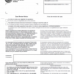TX HHS Form H1233. Case Review Notice