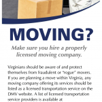 Form DMV 272. Moving Truck Flyer - Virginia