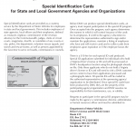 Form DMV 285. Special Identification Cards for State and Local Government Agencies and Organizations - Virginia