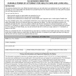 VA Form 10-0137. VA Advance Directive: Durable Power of Attorney for Health Care and Living Will 