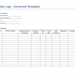 Visitor log universal template