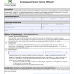 Form VTR-264. Repossessed Motor Vehicle Affidavit