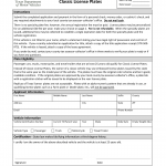 Form VTR-850. Application for Classic License Plates - Texas